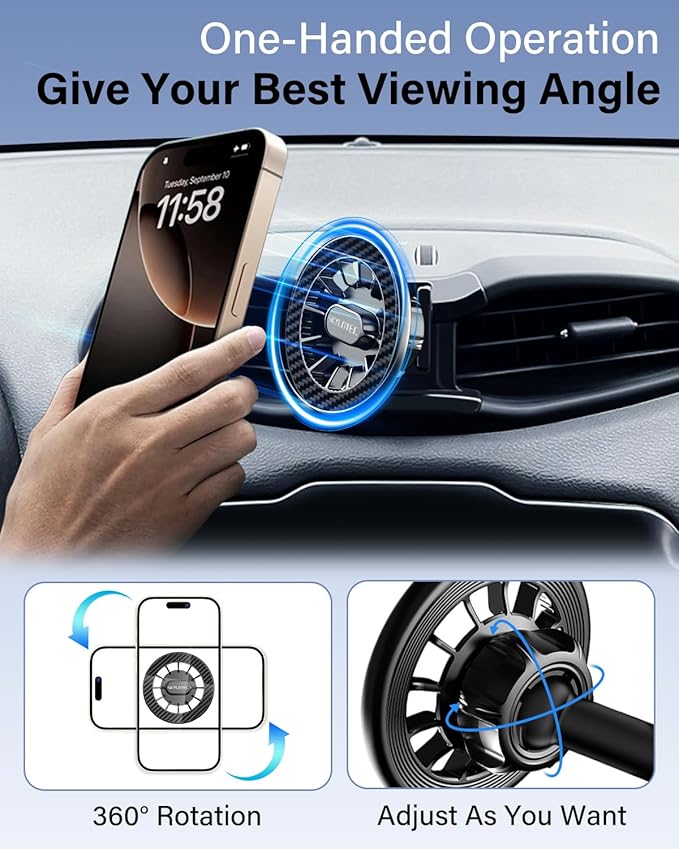 Car Phone Mount for Toyota RAV4 2019-2024 Premium XLE, Adventure, TRD Off-Road, Limited, Hybrid XSE Accessories Automobile Cradles Phone Holder Compatible with MagSafe, Strong Magnets Cell Phone Base
