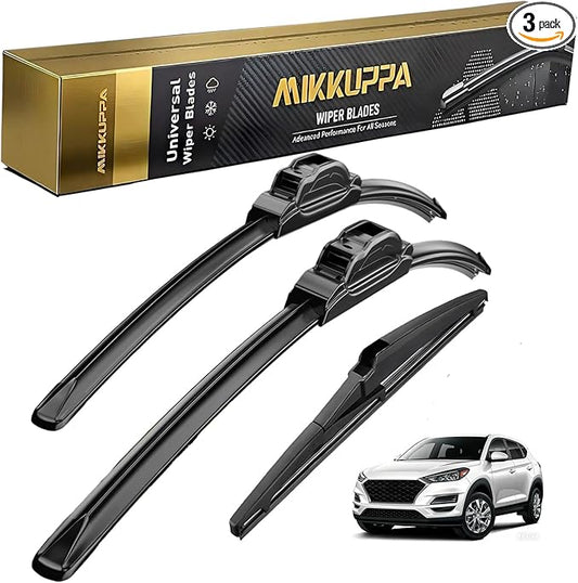 MIKKUPPA 26"+16"+14" Windshield Wiper Blades Replacement for 2016-2021 Hyundai Tucson, Front & Rear Wiper Blades Set, Durable Stable Quiet All Season (Pack of 3)