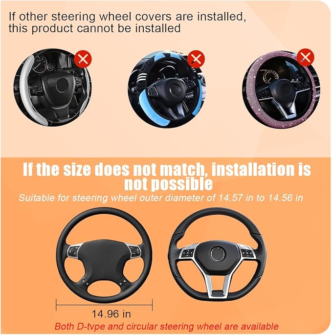 Car Steering Wheel Cover, Ice Silk Elastic Anti Slip Vehicle Protector, Breathable Easy Carry Automotive Interior Protective Wrap Accessories, Universal for SUV, Sedan, Truck (Sky Blue)