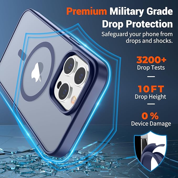 SUPFINE Magnetic for iPhone 12 Pro Max Case (Compatible with MagSafe) (Military Grade Drop Protection) Slim Translucent Matte Shockproof with Anti-Fingerprint Phone Case,Lavender Gray