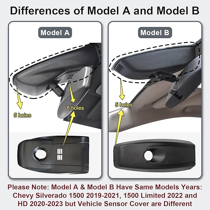 Mangoal 4K Front & 2K Rear 2 Channel HDR Dash Cam, Dual STARVIS 2 IMX678 IMX675 Fit for Chevy Silverado 1500 2019-2021, 1500 Limited 2022 and HD 2020-2023 (Model B), 5GHz WiFi, GPS, 128GB