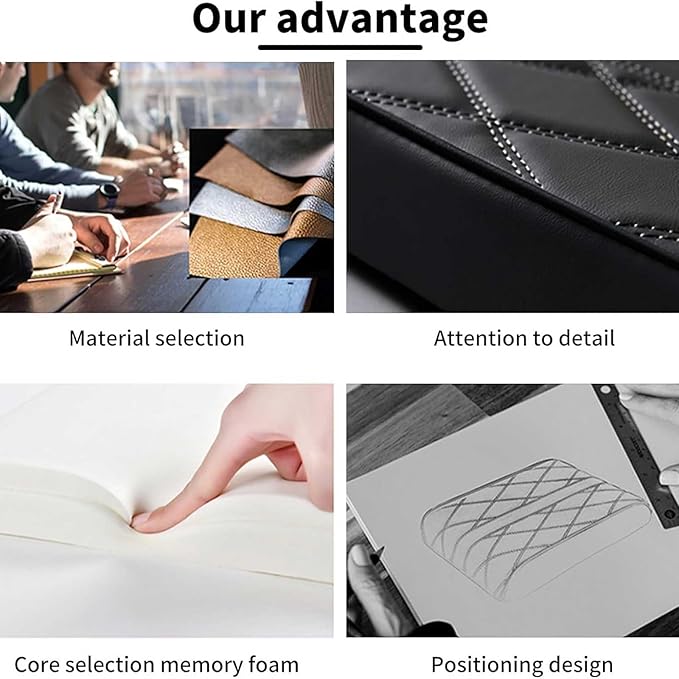 Car Armrest Cushion for Jaguar F-Pace 2015-2019 2020 2021 2022 2023 2024 2025, Car Center Console Cover Armrest Pad Soft Leather Car Interior Accessories,Black