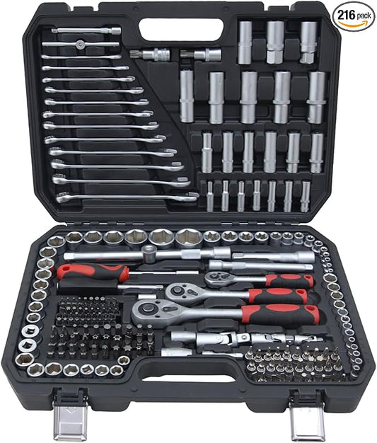 Hantinstom Ultimate Sockets Set Comprehensive Hand Tool Set Perfect for Home Essentials College Dorm Car Emergency Kit Ideal Apartment Essentials & Men’s Tools Gift