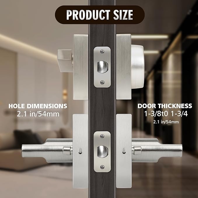 Cielsa Dawn Exterior Door Lock Set with Deadbolt, Keyed Alike Heavy Duty Privacy Handles Locksets, (4Pack-Set,Satin Nickel)