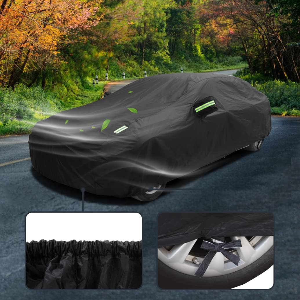 Waterproof All Weather Car Cover Compatible with Jeep Wrangler 4 Dr 2025-2007, Custom Snow Rain Sun UV Outdoor Cover with Cotton Lining for Wrangler Unlimited 4 Door JL JK, Heavy Duty Covers