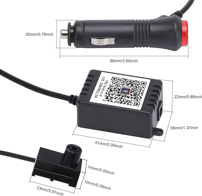 3 m Optic Fiber Car Ambient Lighting Kit Bluetooth App Control + RF Remote Control 64 Colors Multicoloured Music Interior Lighting Kit 12V 1W