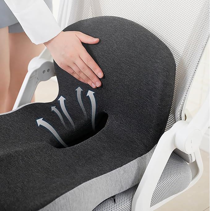 Back and Seat Cushion, Car Seat Cushion for Cars with Lumbar Support,Seat Cushion for Truck Driver, Ergonomic Memory Foam Non Slip Seat Skin with Back Support for Office Chair, Car Seat(D Type)