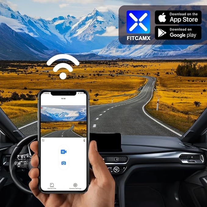 Fitcamx Front 4K+Rear 1080P Dash Cam Adapts for Acura Integra Type S 2023-2026 (Grey Cover), Integrated OEM Style, 2 Way HD Video, WiFi & APP, Loop Recording, G-Sensor, Easy to Use, 128GB Card