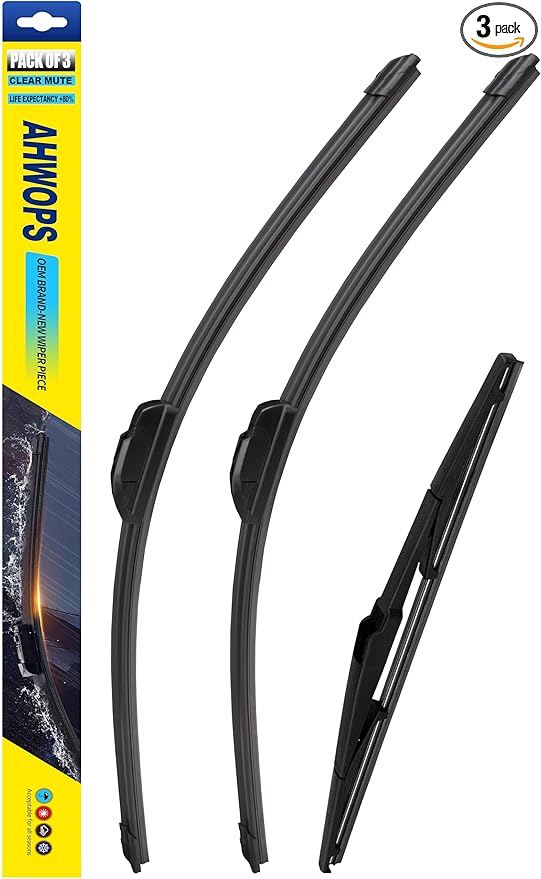 Front Wiper and Rear Wiper Blade Replacement for 2007-2012 Mazda CX-7, 2016-2021 Hyundai Tucson OEM Wiper Blades, Genuine Replacement (26“/16”/14” 3-Pack)
