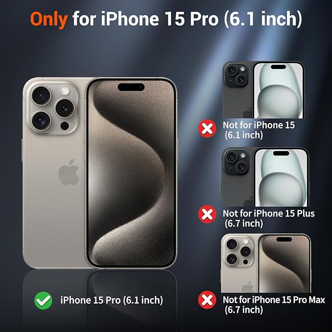 SUPFINE Magnetic for iPhone 15 Pro Case(Compatible with MagSafe)(Military Grade Drop Protection) Slim Translucent Matte Shockproof with Anti-Fingerprint Phone Case,Desert Gold