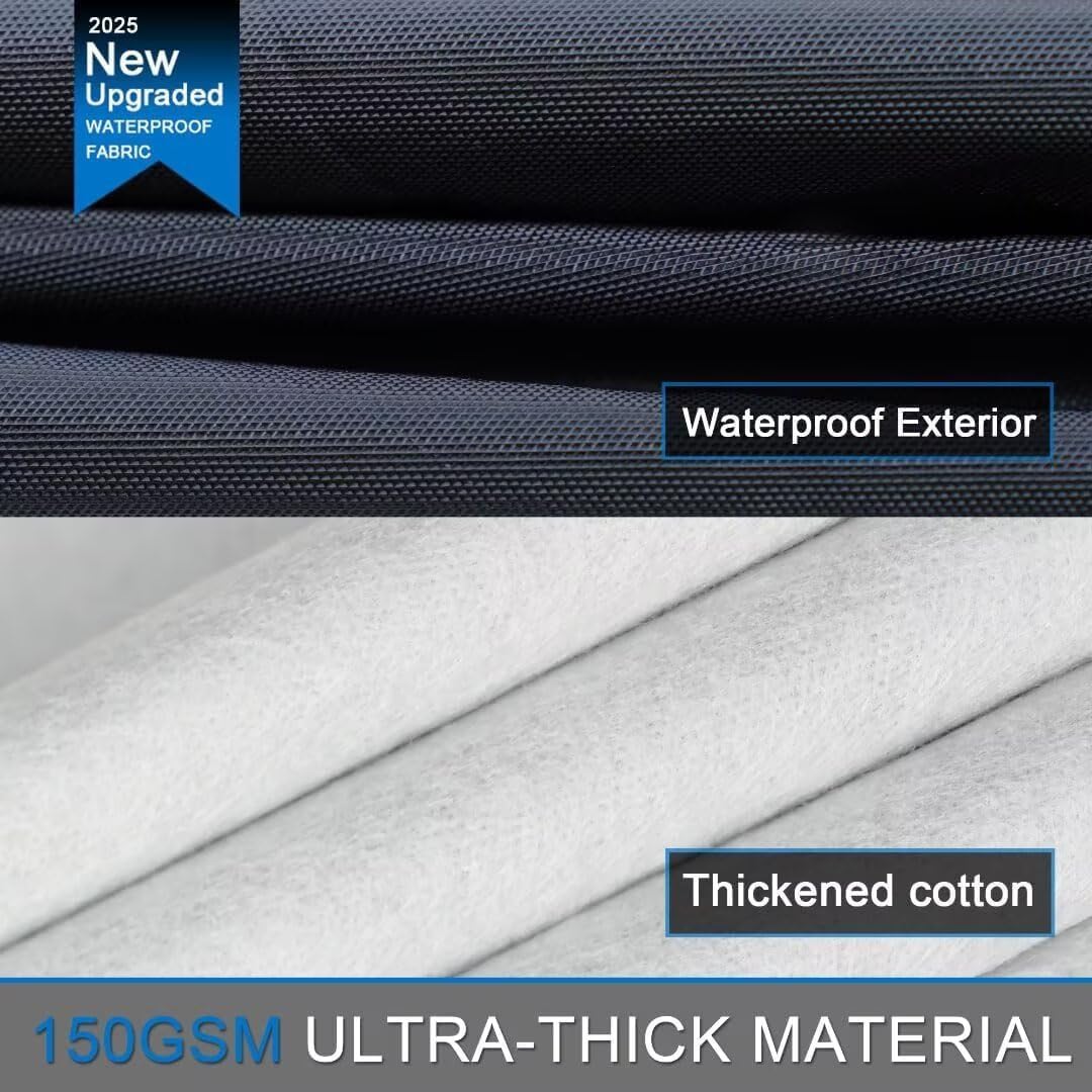 Ford F250 Truck Cover Custom Fit 2001-2026 Crew Cab Short Bed(6.8') with Door Zipper, 10 Layers Outdoor Heavy Pickup Truck Cover Waterproof All Weather, Wind Dust Sun Protector.