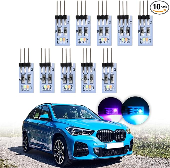 NJSBYL Blue-Purple Interior Ambient Lighting LED Circuit Board for 2016-2022 B-MW X1 F48, 2010-2017 5Series F07, 2012-2015 7Series F01 Coupe Sedan SUV Door Handle Trim/Storage/Pocket Atmosphere Light