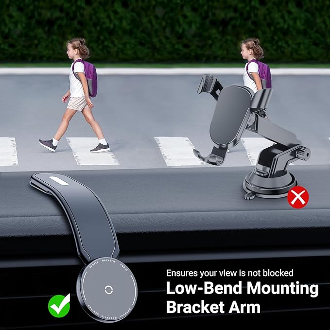 This Hill Magnetic Car Phone Holder, Bendable Aluminum Arm Car Magnet Phone Mount【18 Strong Magnets】 Magnetic Phone Holder for Car Dashboard/Windshield, Compatible with iPhone 17 16 15 14 13 12 Series