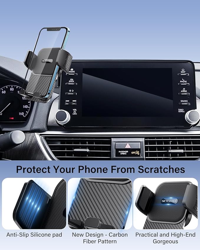 SKYLOTEC Car Phone Holder for Ford Mustang Mach E 2021 2022 2023 2024 2025 Accessories 15.5-Inch Screen Fixed Clip, Automobile Cradles Phone Mount, Cell Phone Base Not Block Air Vent
