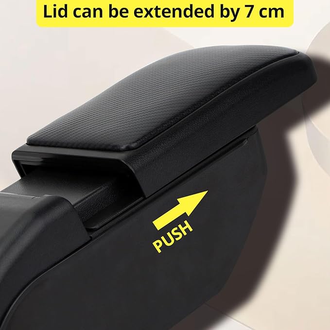 AULPHIKE Compatible with Ford Fiesta Armrest 3 MK7 2009-2017 Car Center Console Organizer Armrests Double Layer Storage with USB Ports（Carbon Fiber Style）