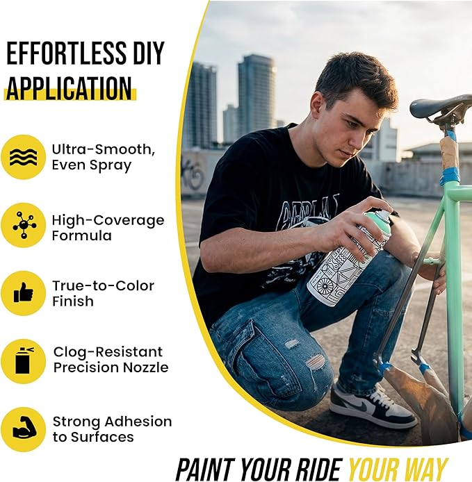 Spray.Bike Spray Paint | Designed Mainly for Bicycles | Multi-Use Acrylic Spray Paint for Metal, Plastic | High Coverage Bike Paint, 400ml, Primos Hill