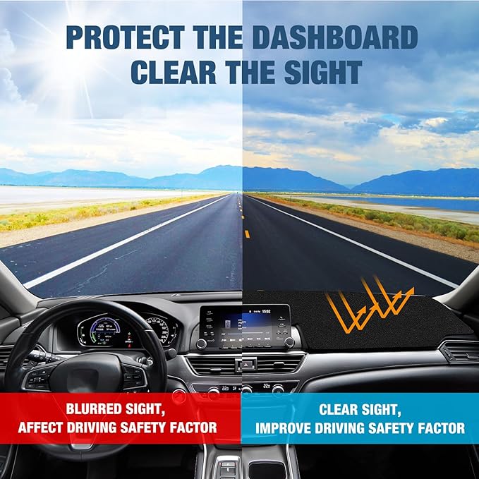 Dashboard Dash Cover Mat Carpet Compatible with 2018-2021 2022 2023 2024 Toyota Camry.