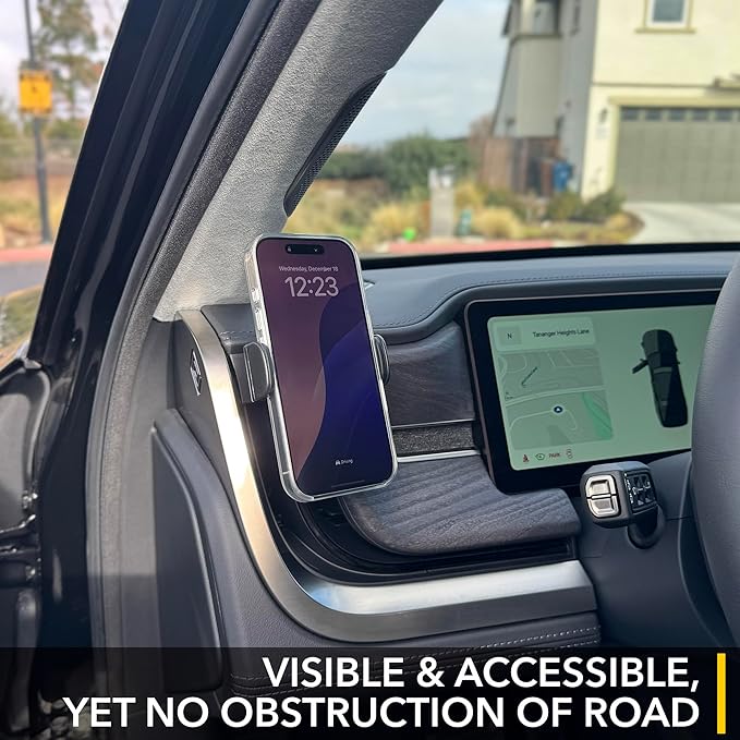 TWRAPS Dashboard Phone Holder for Rivian R1S & R1T, Compatible with iPhone and Android Cases, No Glue or Screws Anchors on Dash AC Vents, R1 2021-2026 SUV & Truck Accessories (Magnetic Mount)