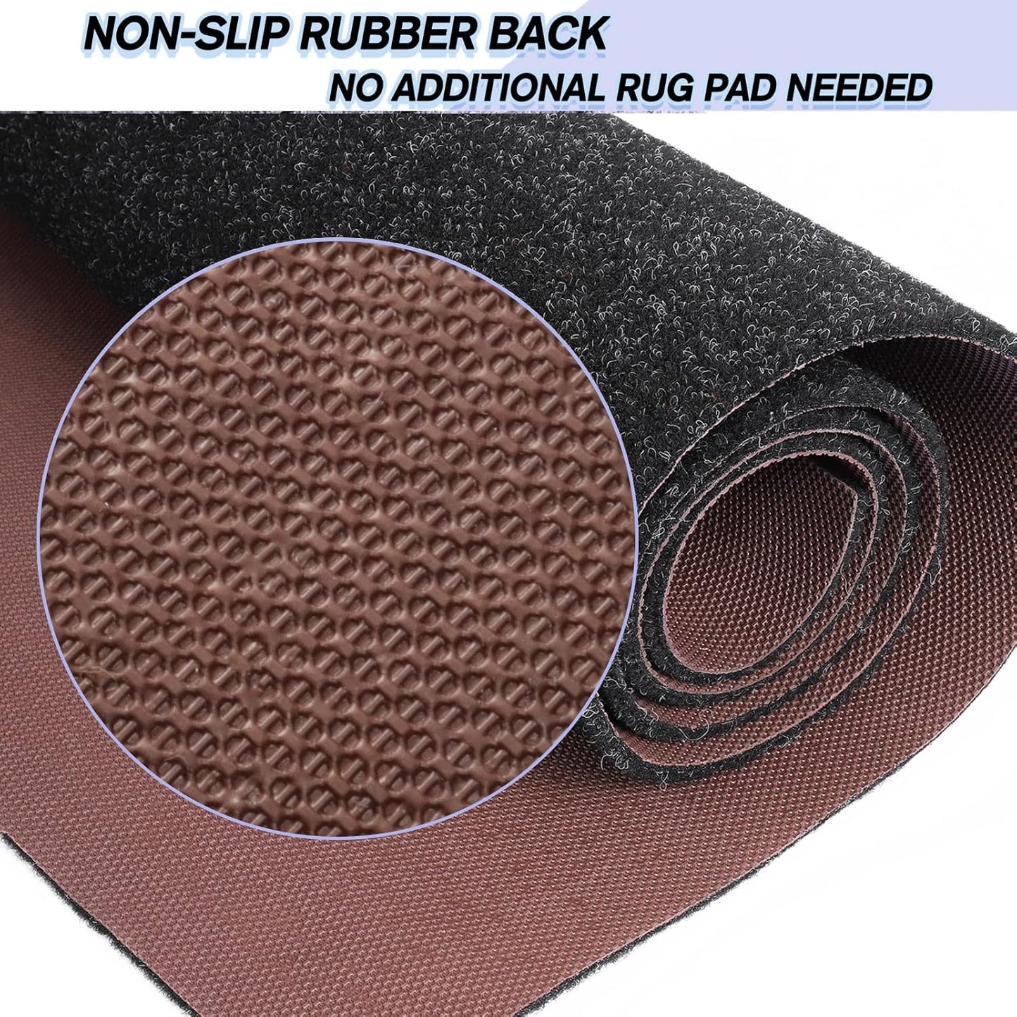 Custom Size Backed Non-Slip Area Rugs Runner, Easy Clean, Waterproof Runner Rugs for Hallway Entryway, Kitchen, Laundry, 3FT x 5FT, Black