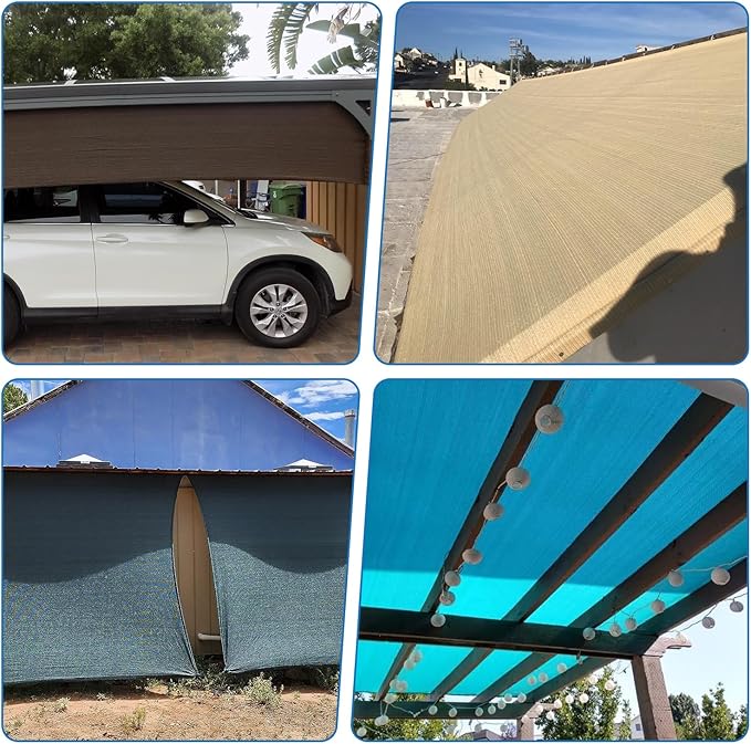 TANG Sun Shade Fabric Roll 8'x37' Shade Cloth for Garden Brown HDPE Mesh Shading Pergola Cover Replacement Canopy, 95% Blockage Sunshades for Outdoor Patio Backyard Plant