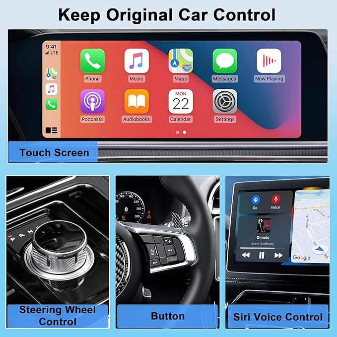 Wireless CarPlay Adapter for Apple - Convert Wired to Wireless, Plug & Play Dongle for iPhone & Factory Wired Cars - Fit Cars from 2016 and iOS 10+