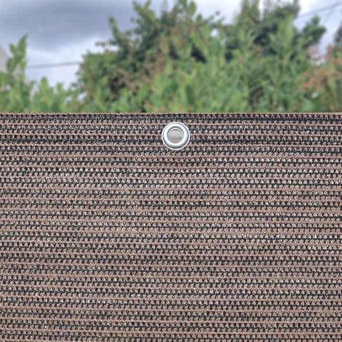 Alion Home Sun Shade Privacy Panel with Grommets and Hems on 4 Sides for Patio, Awning, Window, Pergola or Gazebo - Mocha Brown (6' W x 5' H)