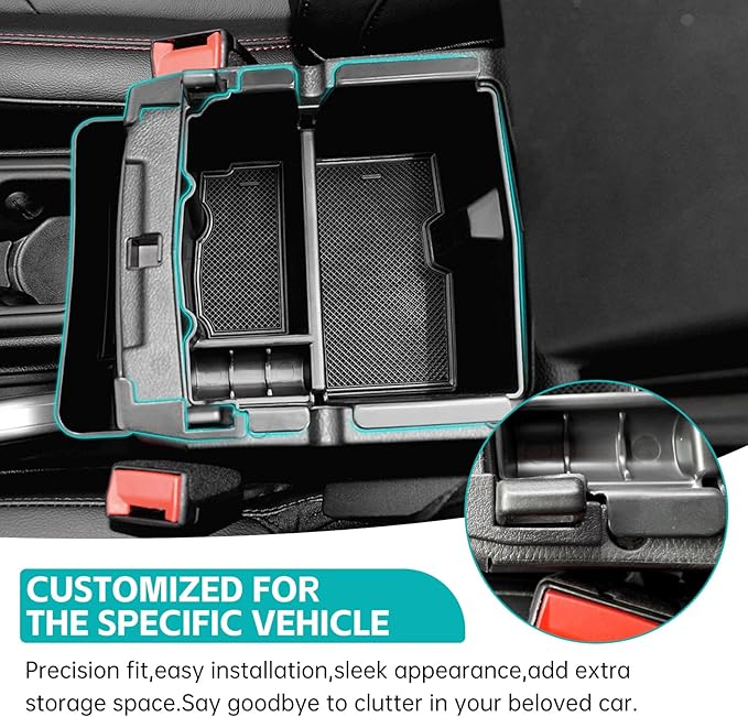 3PCS Center Console Organizer Combo Kit Compatible with 2018-2023 Jeep Wangler JL JLU 4xe Rubicon Sahara & Gladiator JT Accessories, Insert/Hanging Armrest Storage Box & Grab Bar Tray