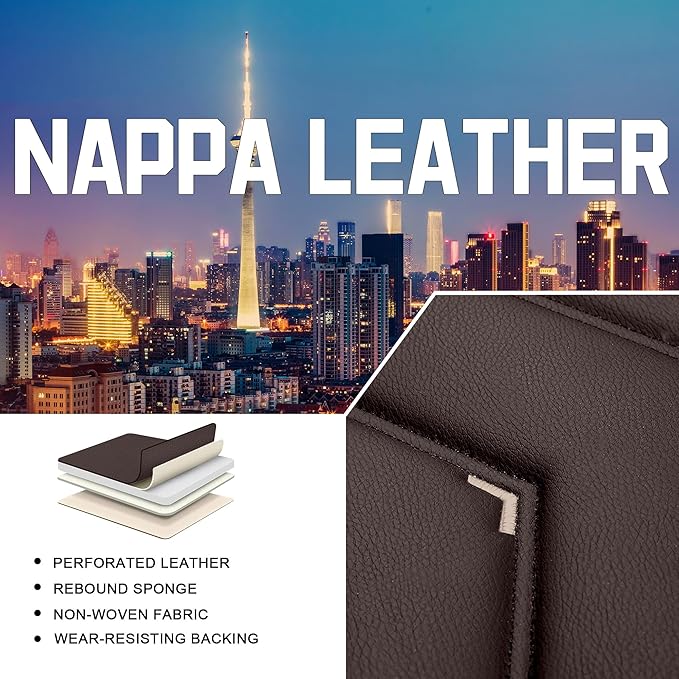 CTDS Car Seat Covers for Mazda CX-5 CX-3 CX-7 CX-9 CX-50 CX-30 CX-70 CX-90 2007-2026, Stylish Sport Seat Cover, Premium Nappa Leather Car Seat Cover.(Standard 2 Seats/Coffee Color)