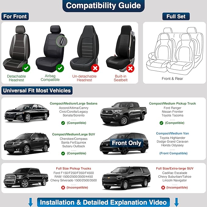OASIS AUTO Car Seat Covers Full Set Premium Waterproof Faux Leather Cushion Universal Accessories Fit SUV Truck Sedan Automotive Vehicle Auto Interior Protector (OS-001 Burgundy)