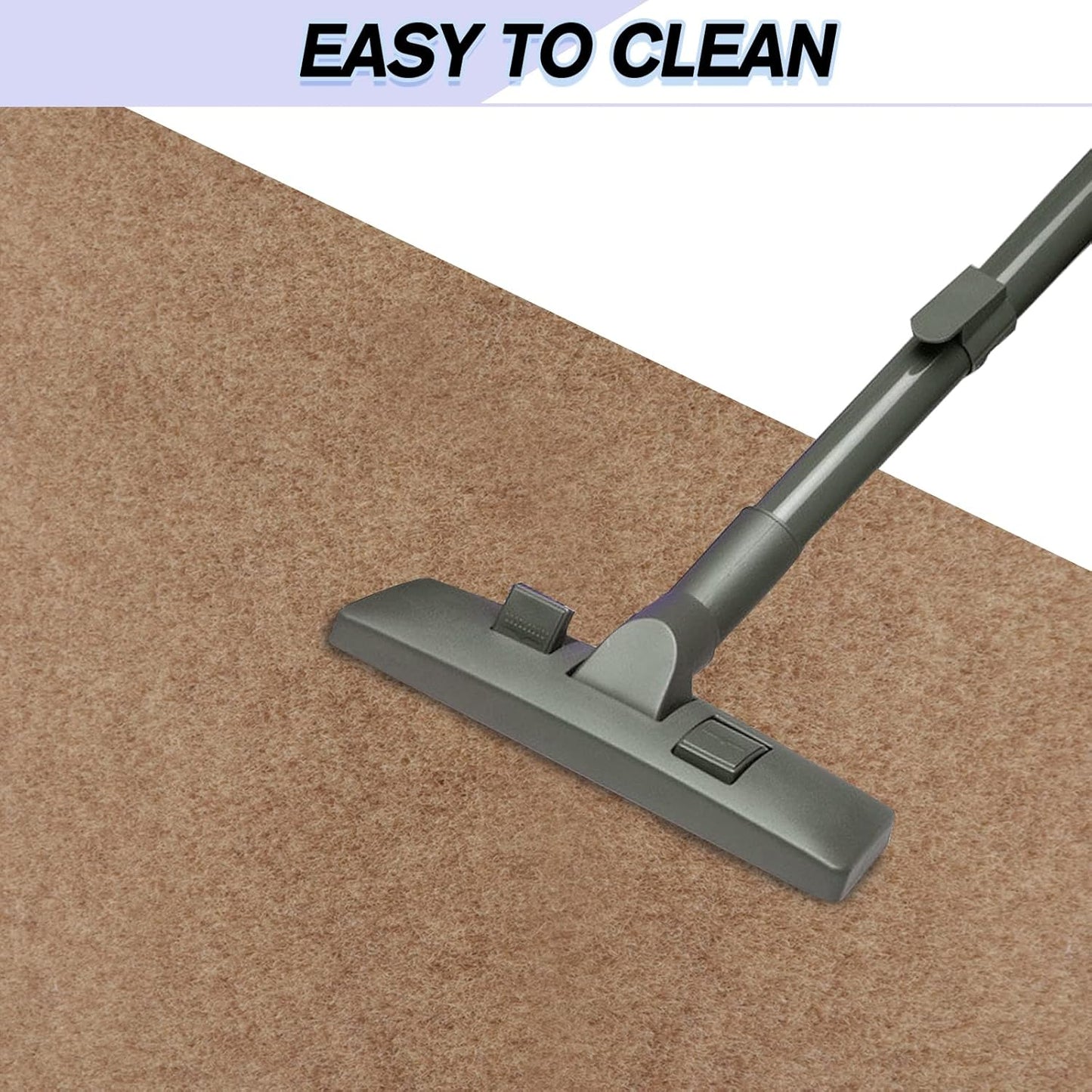 Custom Size Backed Non-Slip Area Rugs Runner, Easy Clean, Waterproof Runner Rugs for Hallway Entryway, Kitchen, Laundry, 4FT x 59FT, Beige