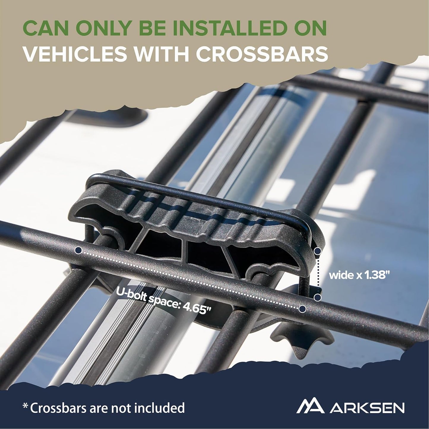 ARKSEN 43 x 39 x 6 Inch Universal 150LB Heavy Duty Roof Rack Cargo with Cargo Net, Car Top Luggage Holder Carrier Basket with Extension for SUV, Truck, & Car Steel Construction