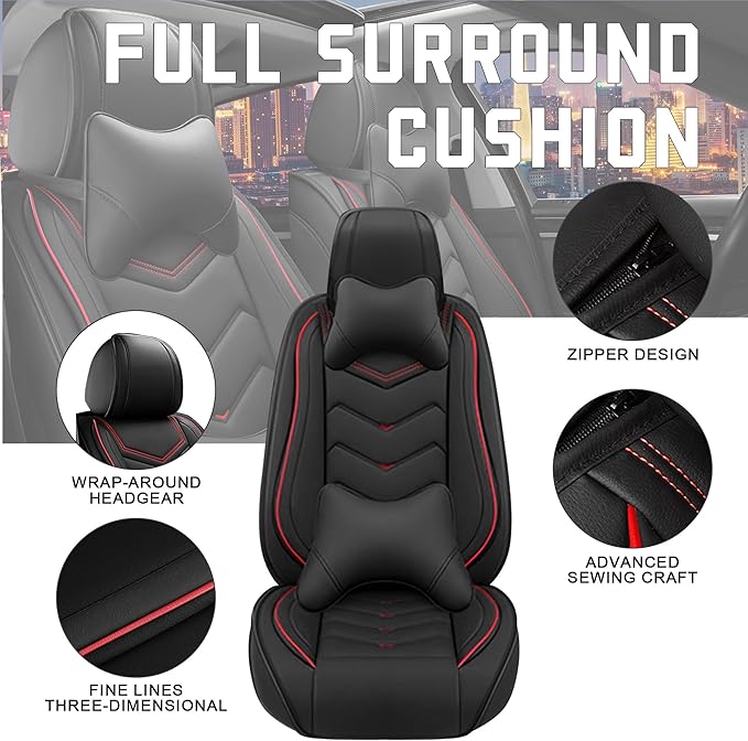 CTDS Car Seat Covers for Mazda CX-5 CX-3 CX-7 CX-9 CX-50 CX-30 CX-70 CX-90 2007-2026, Stylish Sport Seat Cover, Premium Nappa Leather Car Seat Cover.(Luxury 5 Seats/Black)