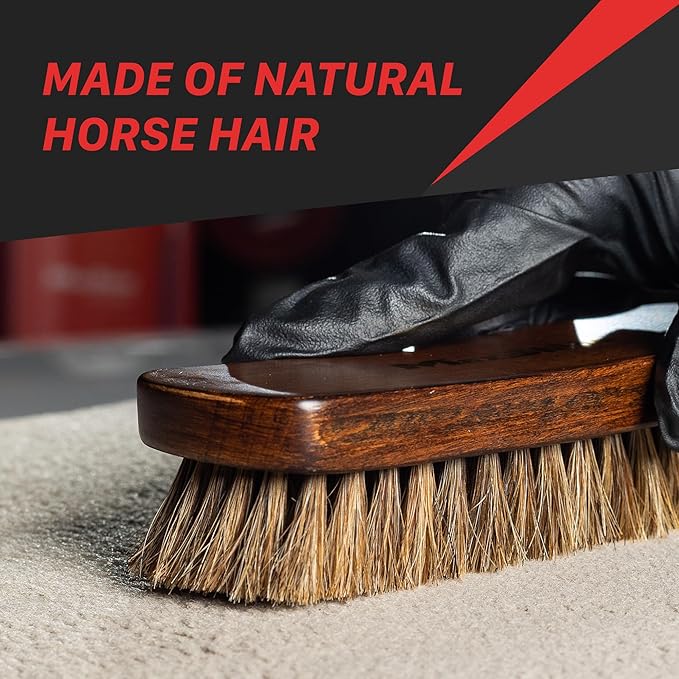 Maxshine Small Universal Horse Hair Brush – 100% Natural Bristles for Leather, Upholstery & Alcantara – Ideal for Car Seats, Carpets, Sofas & More – Premium Detailing Brush