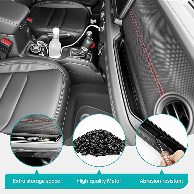 3PCS Center Console Organizer Combo Kit Compatible with 2018-2023 Jeep Wangler JL JLU 4xe Rubicon Sahara & Gladiator JT Accessories, Insert/Hanging Armrest Storage Box & Grab Bar Tray