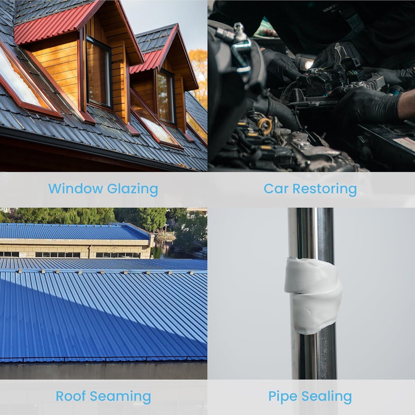 Butyl Tape White 1/2" x 30' x 1/8" RV Tape Sealant Waterproof, White Butyl Caulking Tape, Stretchable Butyl Sealant Tape Headlight Sealant Putty Tape EPDM Auto RV Window Sealant, 3Rolls