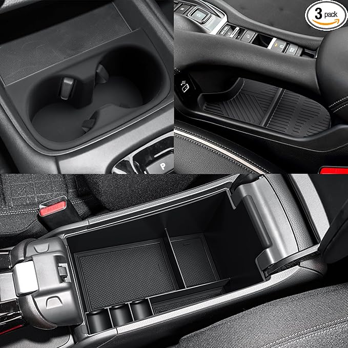 CDEFG 3Pcs for 2023 2024 2025 2026 Honda HR-V Center Console Organizer Tray for 2023-2026 Honda HR-V(Sport,EX-L,LX) Accessories Lower Console Armrest Tray Storage Box Cup Holder