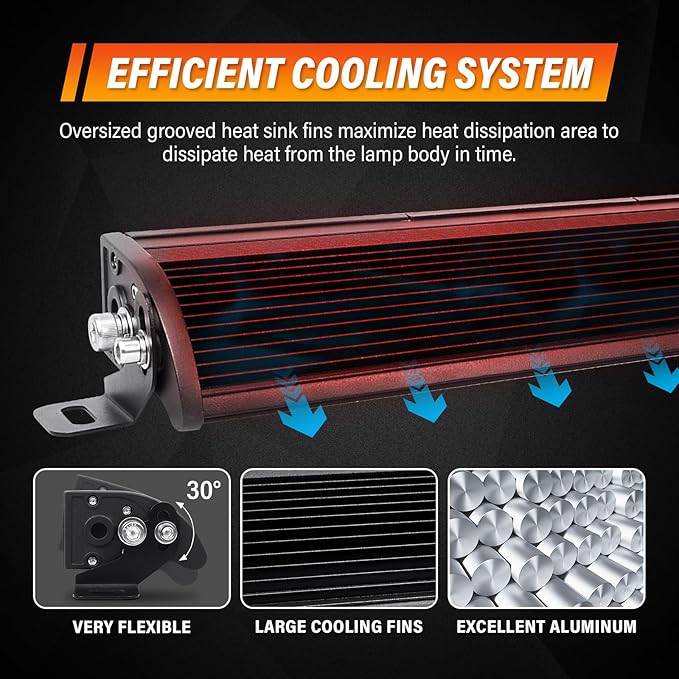 Willpower 49 inch LED Light Bar Single Row White Amber Dual Color 270W Off Road Light Bar Spot Flood Combo LED Work Light Truck UTV 4x4 Cars SUVs ATVs Boats Fog Driving Light with Wiring Harness kit