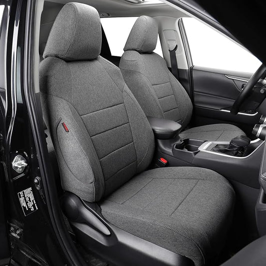 coverdream 2026 Rav4 Seat Covers Custom Fit for 2026 Toyota Rav4 Hybrid (Woodland/Limited) SUV,Full Set Polyester Car Seat Protector Grey