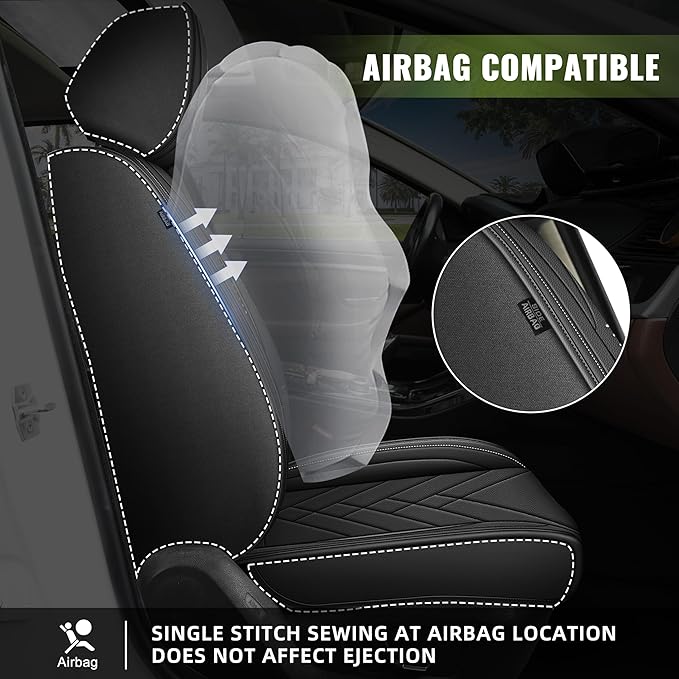 AOMSAZTO Car Seat Cover for Chevrolet Chevy Trailblazer 2021-2024 2025 2026 Full Set: Waterproof Faux Leather Car Seat Protector - Interior Seat Covers Decoration Refresh Accessories - Black