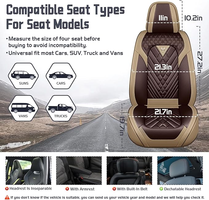 Truck Seat Covers for Ram 3500 2009-2026, Waterproof Premium Leather Full Coverage Car Seat Cover, Muscle Sport Style Auto Interior Seat Cover Sets (Full Set/Brown Coffee)