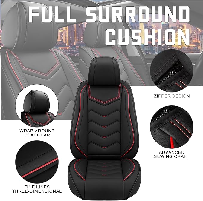 CTDS Car Seat Covers for Mazda CX-5 CX-3 CX-7 CX-9 CX-50 CX-30 CX-70 CX-90 2007-2026, Stylish Sport Seat Cover, Premium Nappa Leather Car Seat Cover.(Standard 2 Seats/Black)