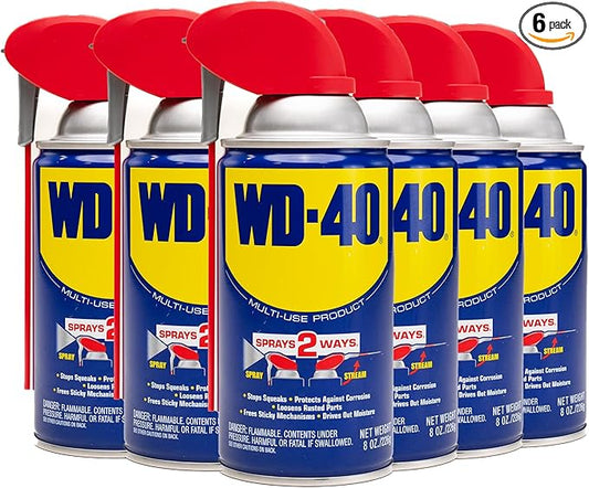 WD-40 Multi-Use Product with Smart Straw Sprays 2 Ways, 8 OZ [6-Pack]