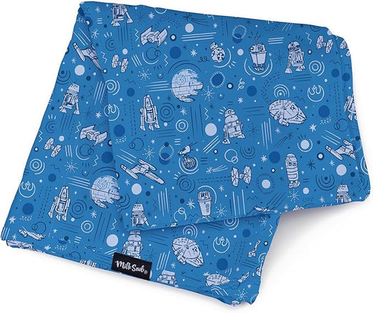 Milk Snob Star Wars Baby Boy and Girl Swaddle Blanket, Soft Receiving, Security Bed and Play Blanket, Toddler and Infant Baby Bedding Registry and Shower Gifts (Daring Droids) 34 * 34 inches