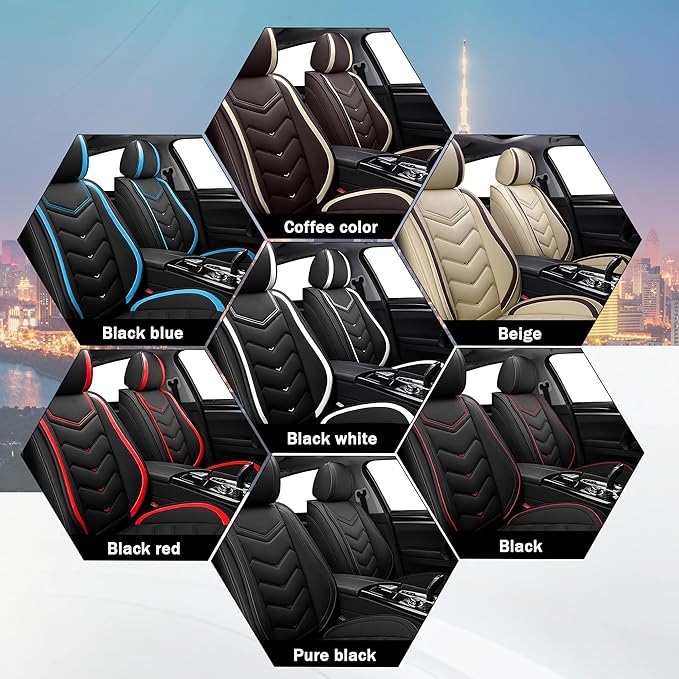 CTDS Car Seat Covers for Nissan Pathfinder 2000-2026, Stylish Sport Seat Cover, Premium Nappa Leather Car Seat Cover. Automobile Seat Covers Sets.(Standard 5 Seats/Pure Black)