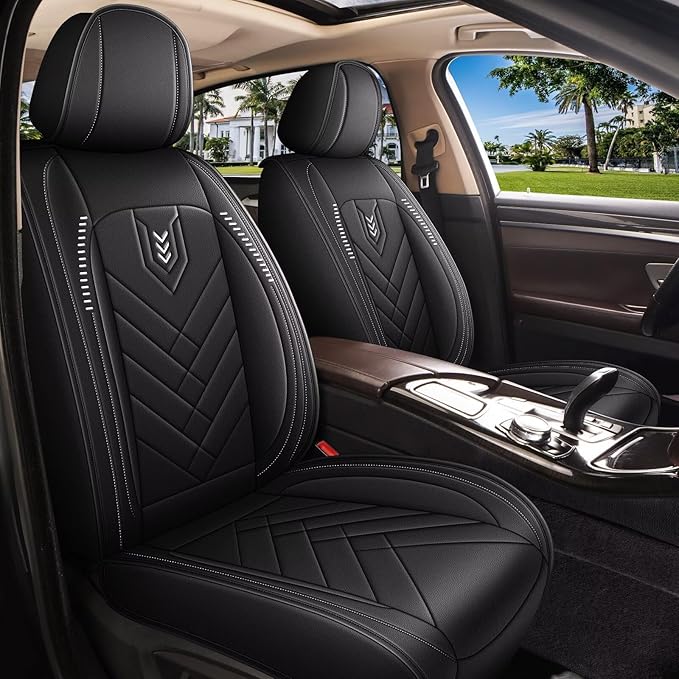 AOMSAZTO Car Seat Covers Fit for Acura RDX 2007-2026: Full Set Premium Seat Covers Waterproof Leather Automotive Seat Cushion Protector Compatible with Airbag(5 Seats, Black)