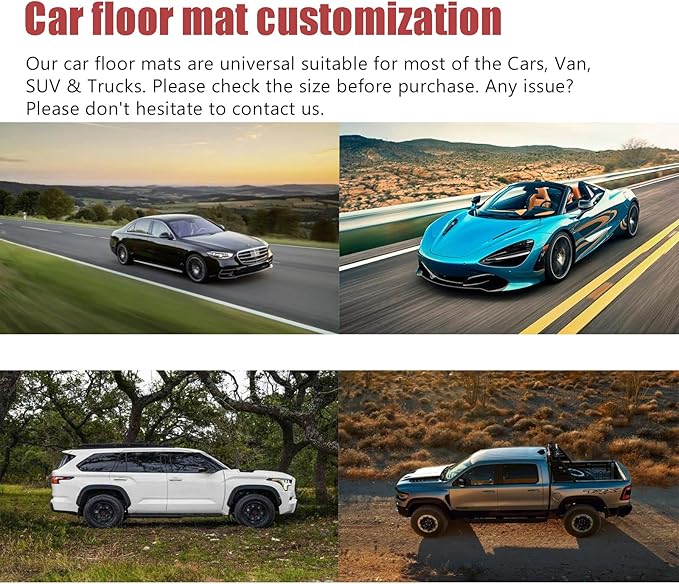Custom Personalized Floor Mats for Cars，Luxury Full Coverage All Weather Car Floor Mats，Anti-Slip Leather Car Mat Set ，Custom Floor Mats for 99% of Cars, Trucks & SUVs (Streak Wine red)