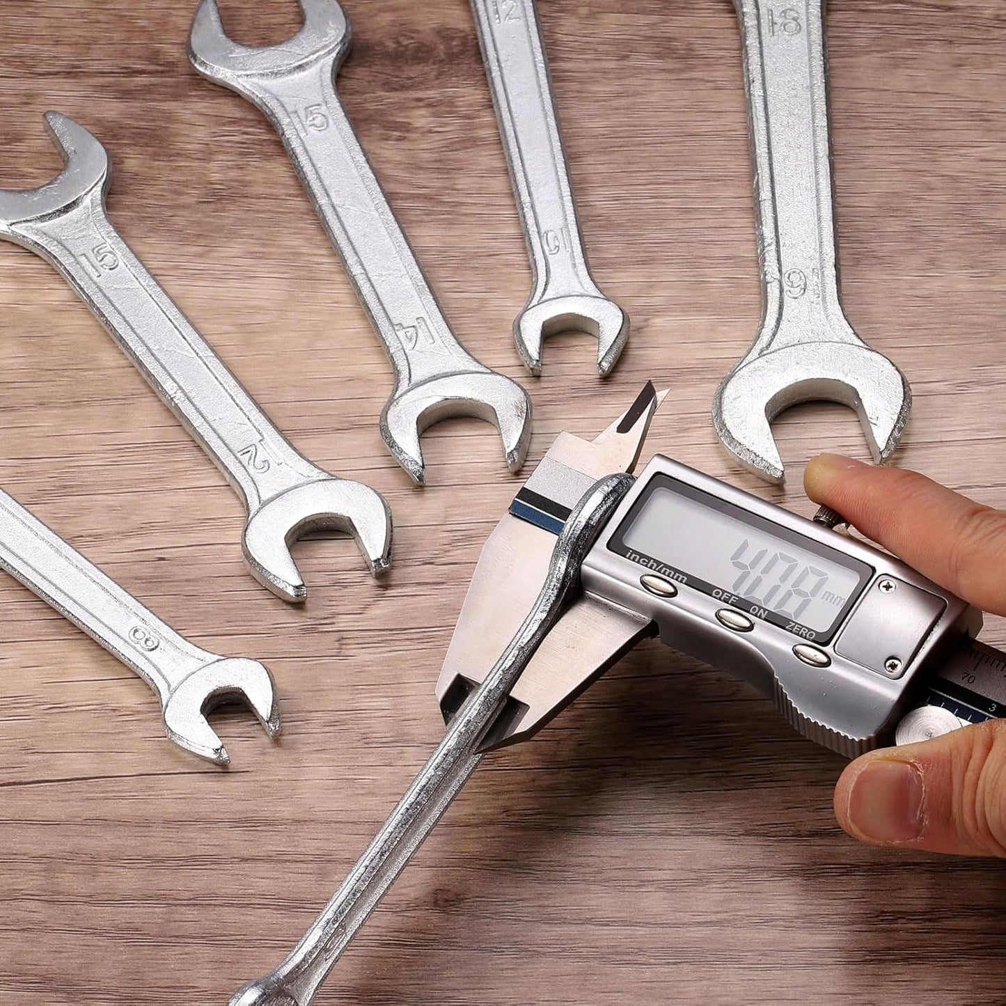 HARFINGTON Double Open End Wrench 6mm x 7mm Metric 15 Degree Offset Angle Small Flat Head Wrench Galvanizing Open Ended Spanner for Automotive Repair Furniture Assembly