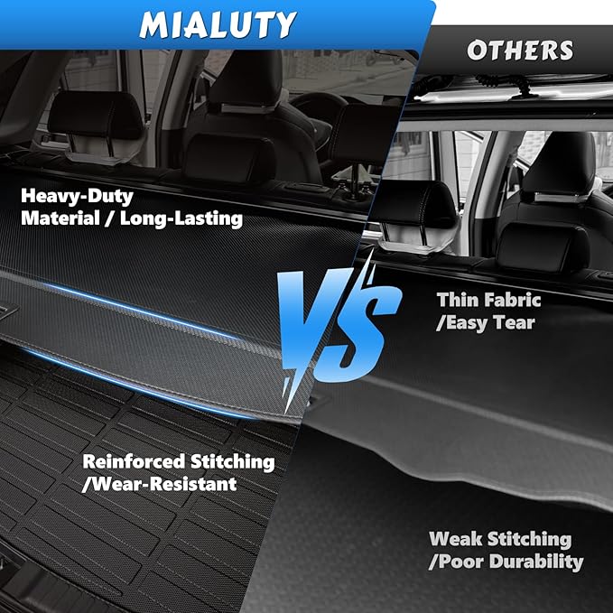 MIALUTY® Cargo Cover for 2017-2025 Mazda CX5 Retractable Trunk Cover CX-5 Accessories Anti-Peeping Anti-Theft Privacy Screen,Trunk Luggage Shield Shade Carbon Fiber Texture