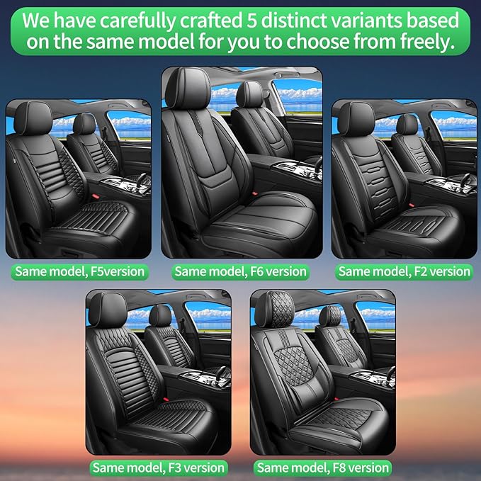 Fit Yaris Car Seat Covers for Toyota Yaris 2008-2018 2019 2020-Upgraded Premium Waterproof & Breathable Leather, Airbag Compatible, All-Weather Seat Cushion Protector,2 Front/Black