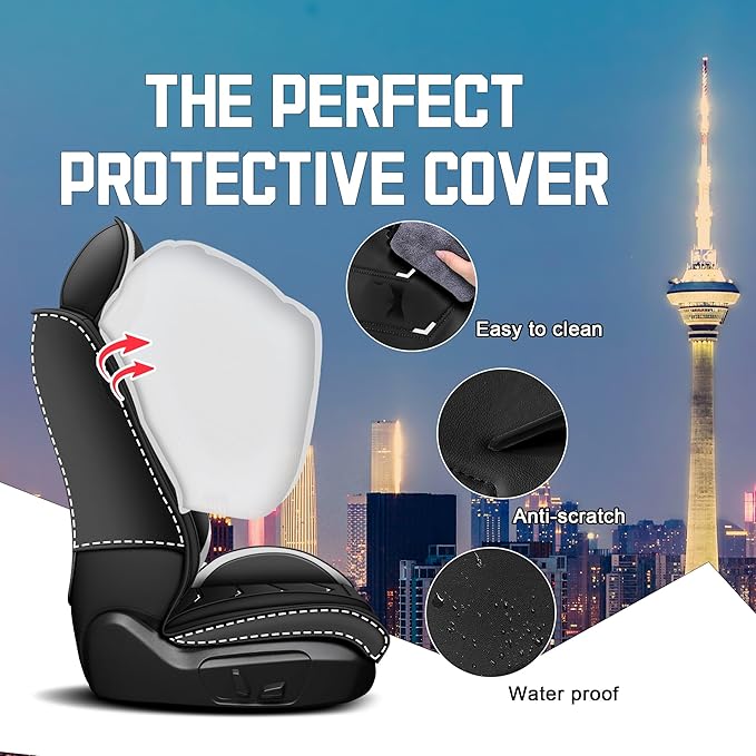 CTDS Car Seat Covers for Nissan Pathfinder 2000-2026, Stylish Sport Seat Cover, Premium Nappa Leather Car Seat Cover. Automobile Seat Covers Sets.(Luxury 2 Seats/Black White)